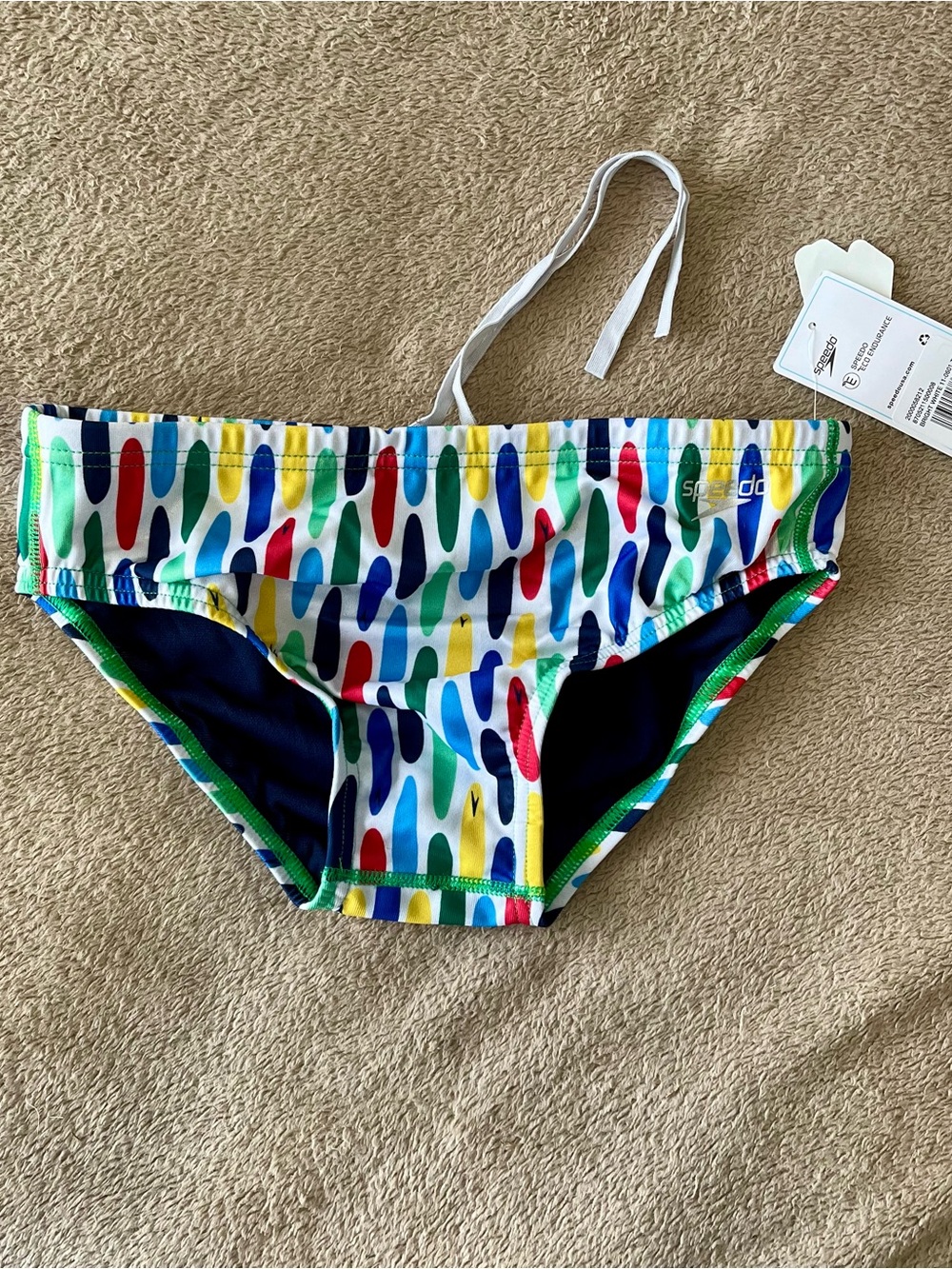 Speedo Multi-Color Surf Dot Swim Brief, Endurance+, size 30, nwt